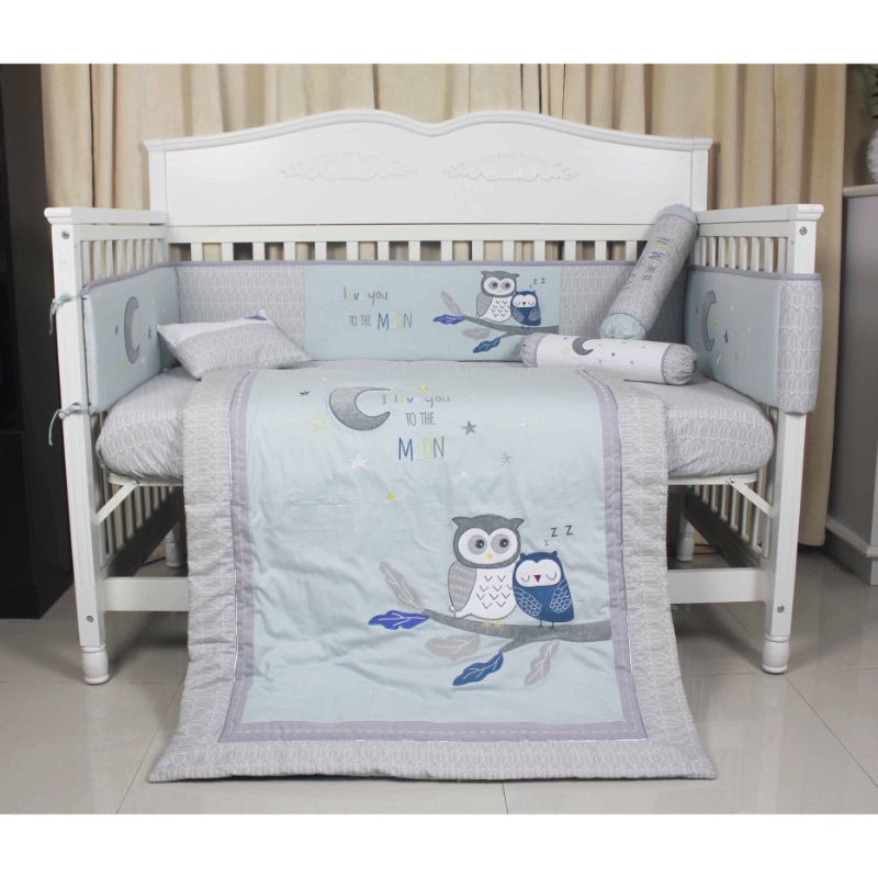 Baby Dream 100% Cotton 7 in 1 Premium Bedding Set - Cute Owl